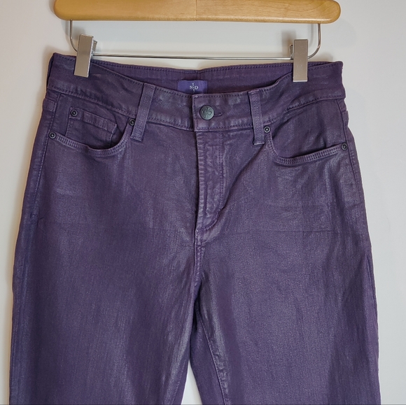 NYDJ Omni Coated Skinny Jeans in Plum Size 10P - Picture 3 of 13